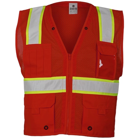 L-XLred Enhanced Visibility Multi Pocket Vest